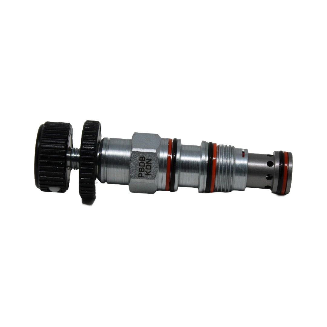 2-Wege-Druckregelventil, vorgesteuert, mit Handrad, Einstellbereich 1,7-55bar (14bar Standardeinstellung)Betriebsdruck max. 350bar, Volumenstrom 40 l/min, Einschraubbohrung T-11A; PBDB-KDN Alternative zu Daikin MG-02P-03-55-GT-32