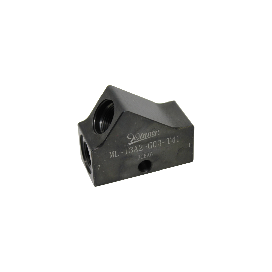 Rohrleitungsgehäuse geradeCavity: T-13AAnschluss 1 und 2: G3/8"Material: Stahl; ML-13A2-G03-T41
