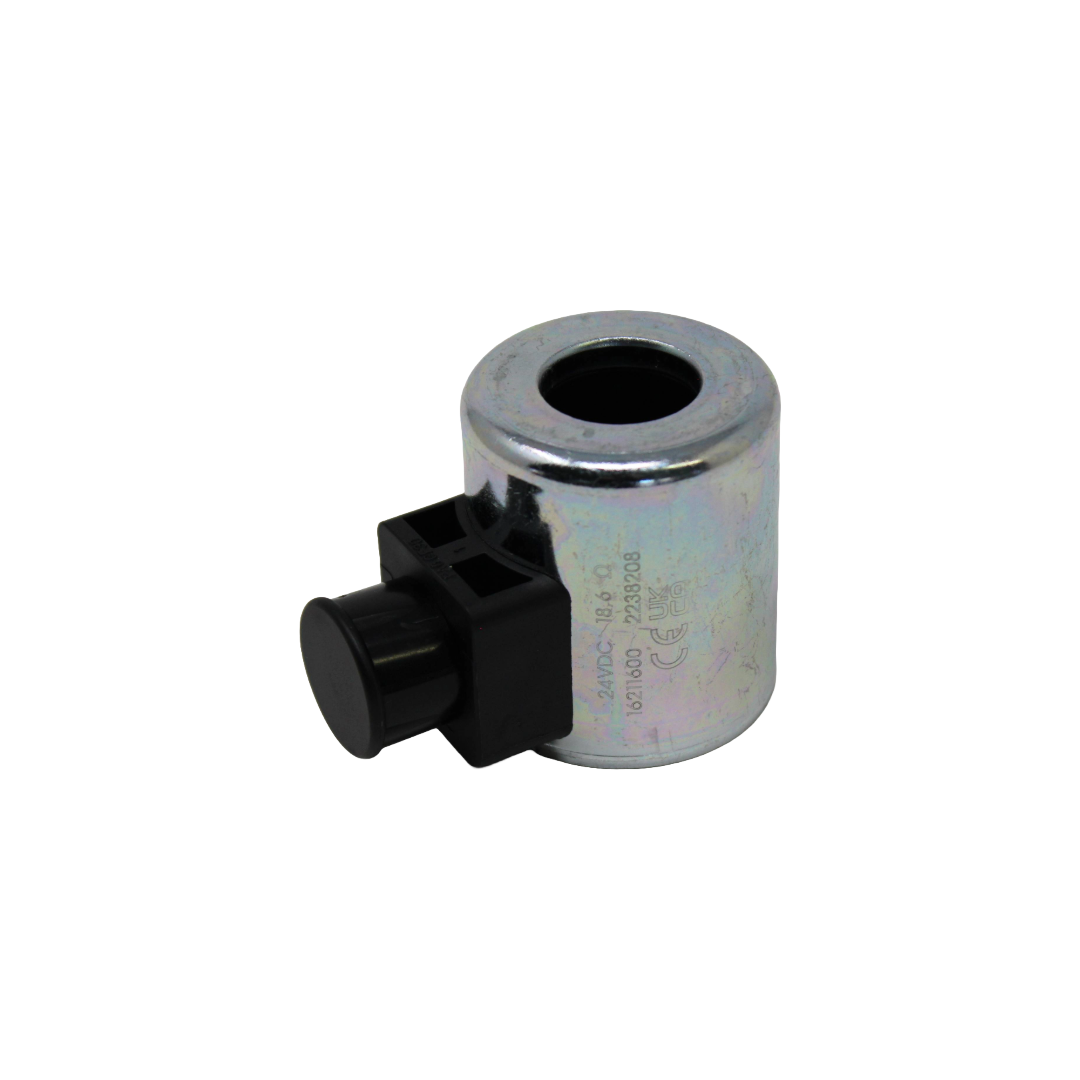 Spulen für el. Mag. betätigte Ventile 24 VDC; Stecker EN 175301-803A; Strom: 1,29A; C22B-02400E1-18,6NA